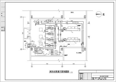 某套水冷螺桿機制冷機房設(shè)計施工圖紙